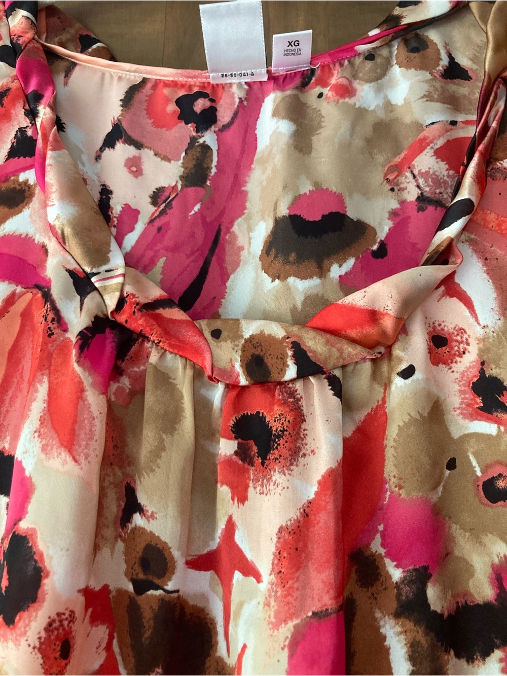 Duo Maternity Shades of Pink & Brown SS Top XL (Maternity) - Picture 2 of 8
